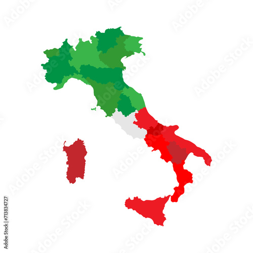 High detailed vector map - Italy