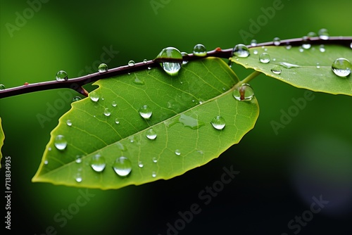 Soothing tranquility. captivating natural water droplets on serene background surface