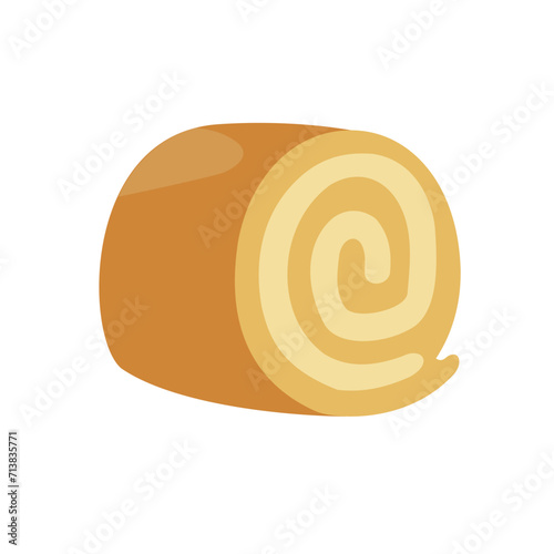 Cake Roll on white background. vector illustration