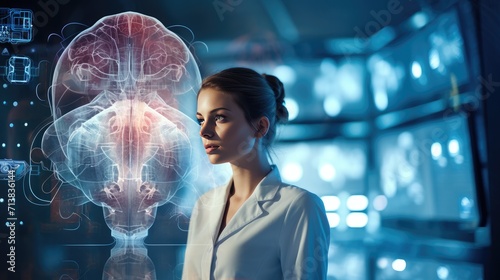 AI Health Teach Application for Medication, futuristic medical concept