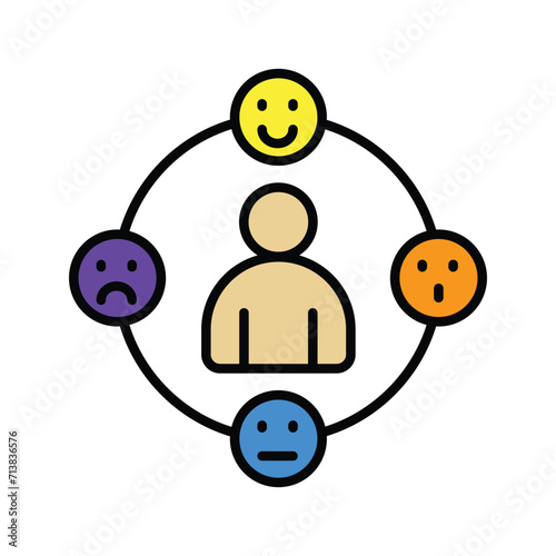 Emotions icon. lineal color icon