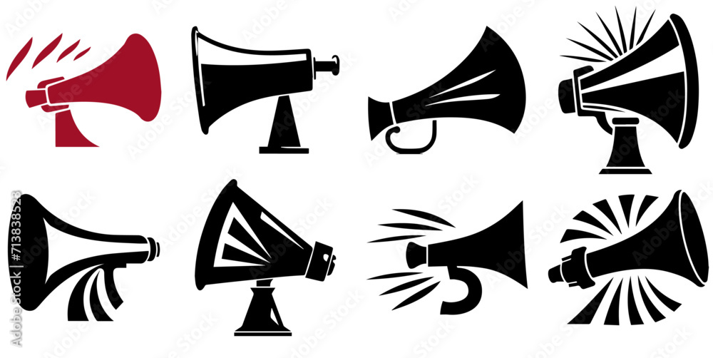 Icon Megaphone Rant Megaphone icon set isolated on white background. Vector illustration ...