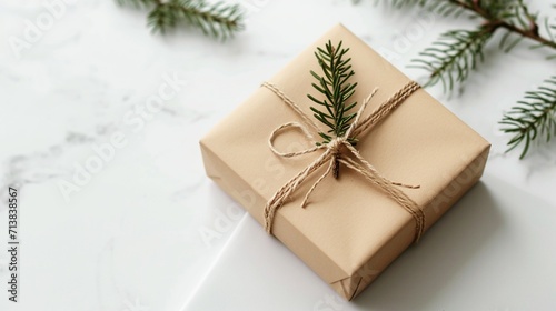 christmas gift box with christmas tree © nomi_creative