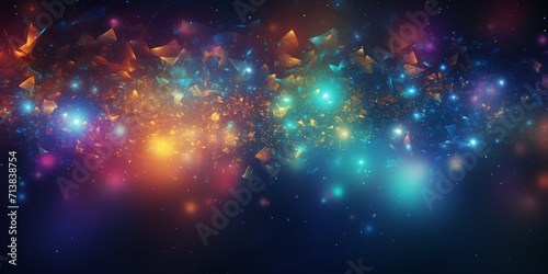 Cosmic journey  with stardust and shining stars  A colorful galaxy with a blue and purple background.