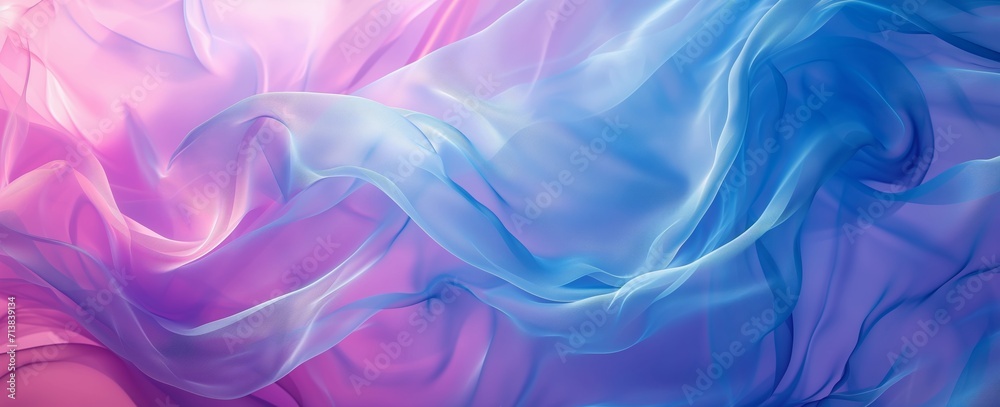 Obraz premium Smooth Blue and Pink Fabric Flow