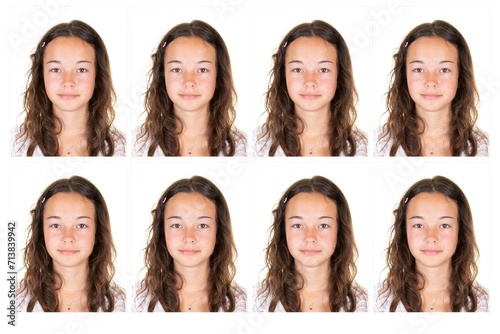 woman driving licence and id Passport photo of pretty teenager natural girl