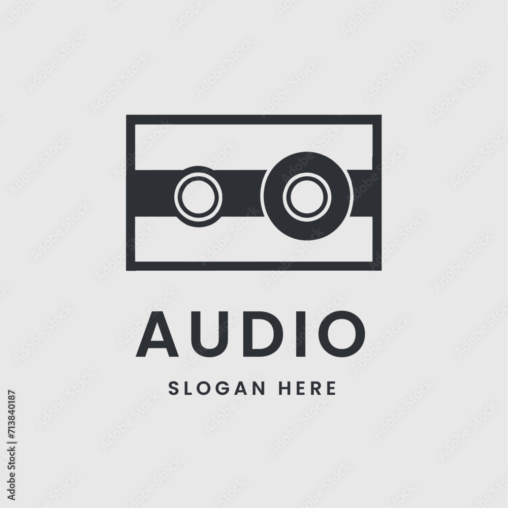 tape logo design in a monochrome simple style tape logo design in a monochrome simple style