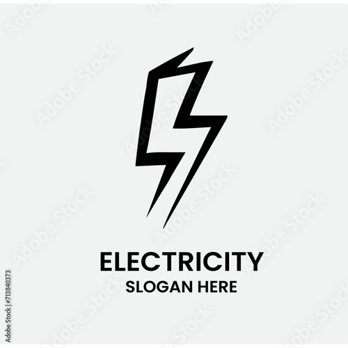 electrical logo in a 1 color black simple style