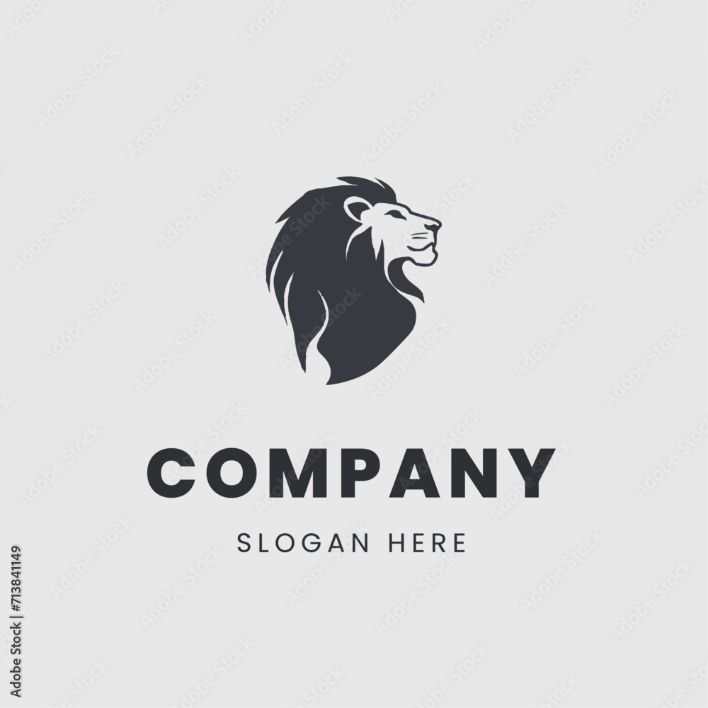 lion logo in a monochrome
