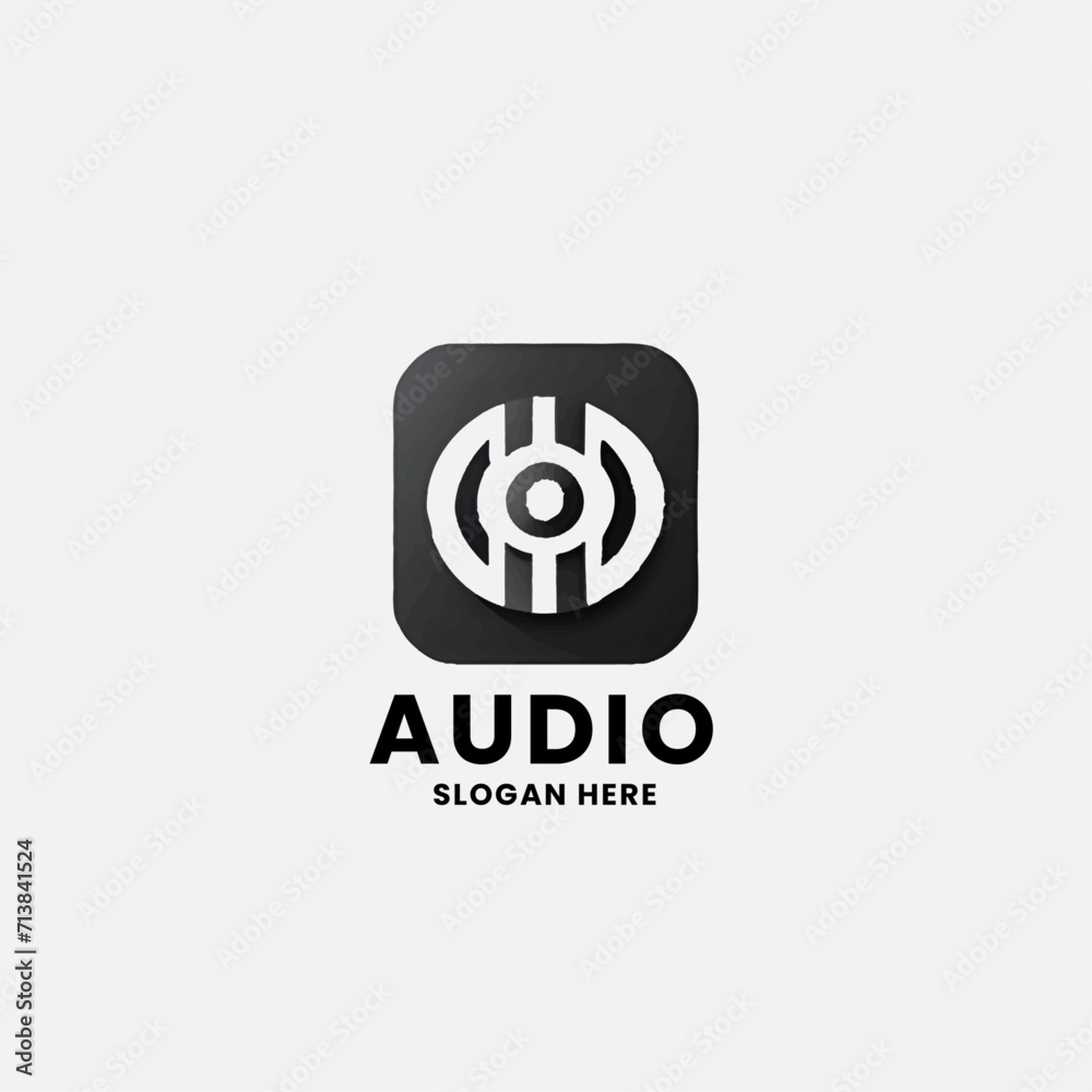 speaker logo design in a monochrome speaker logo design in a monochrome