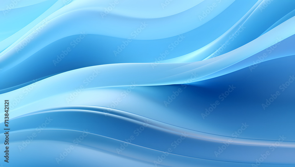 Fototapeta premium Abstract blue background. Seamless abstract blue texture background featuring elegant swirling curves in a wave pattern, set against a bright blue fabric material background.