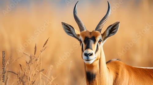 Majestic antelope portrait in natural habitat, wildlife photography showcasing the beauty of nature