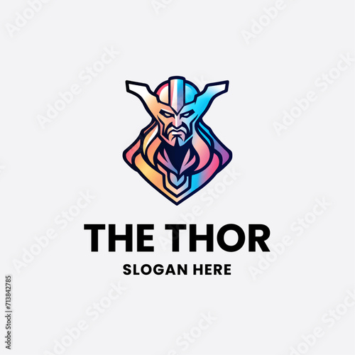 Thor logo design gradient style