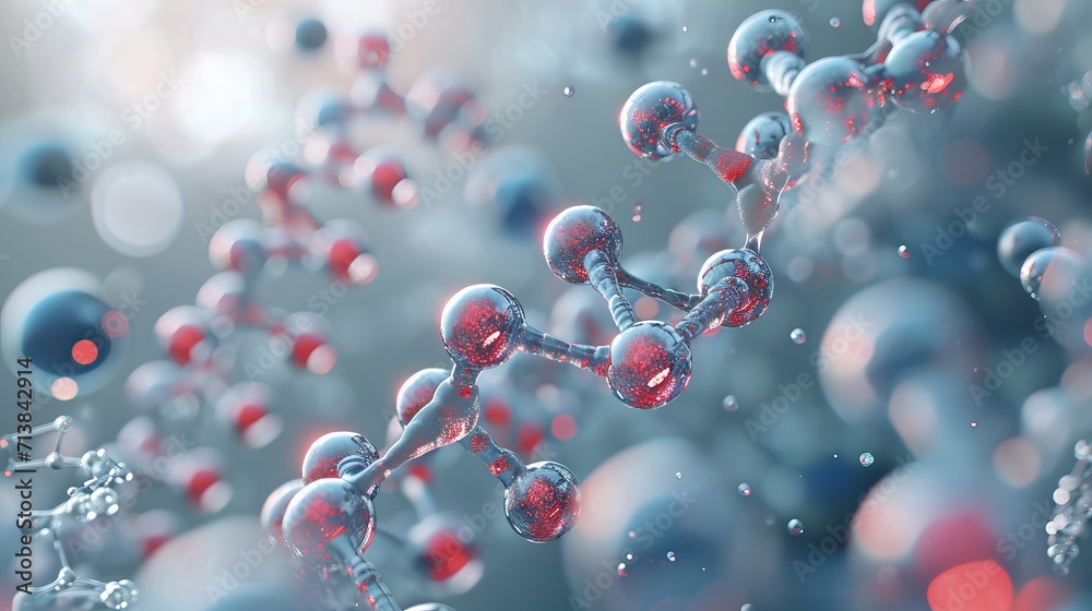 3D render of human DNA structure in blue tones with particles 3D render of human DNA structure in blue tones with particles
