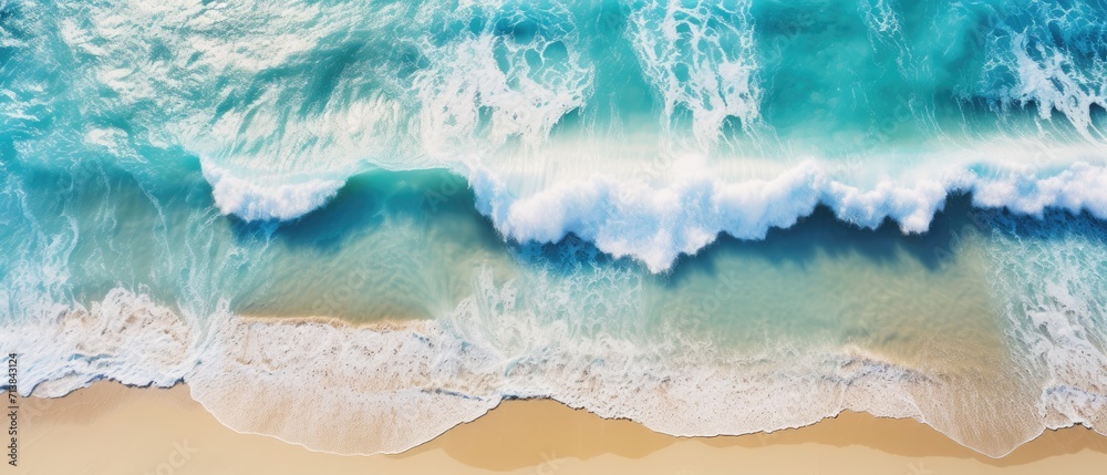 A summer seascape panorama, with rolling waves, sets the scene for vacation travel, Ai Generated. A summer seascape panorama, with rolling waves, sets the scene for vacation travel, Ai Generated.