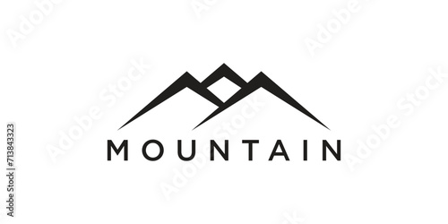 Mountain logo design template vector