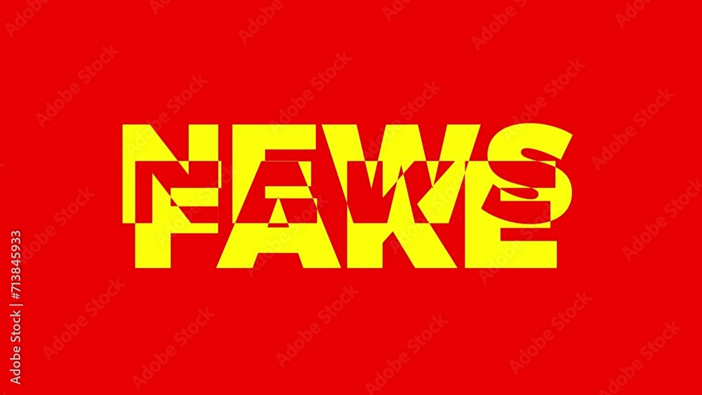Fake news, graphic element. Flashing banner design 4k animation Fake news, graphic element. Flashing banner design 4k animation