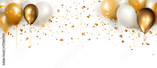 golden and silver ballon on white background photo