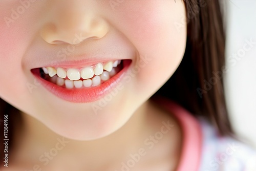 歯並びの綺麗な笑顔の子供の写真（矯正 ・ 歯列矯正 ・ マウスピース矯正 ・ホワイトニング・ 小児歯科・かみ合わせ） photo