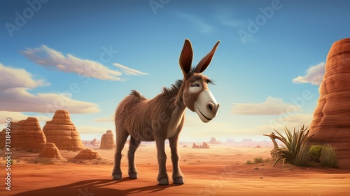 donkey in desert photo