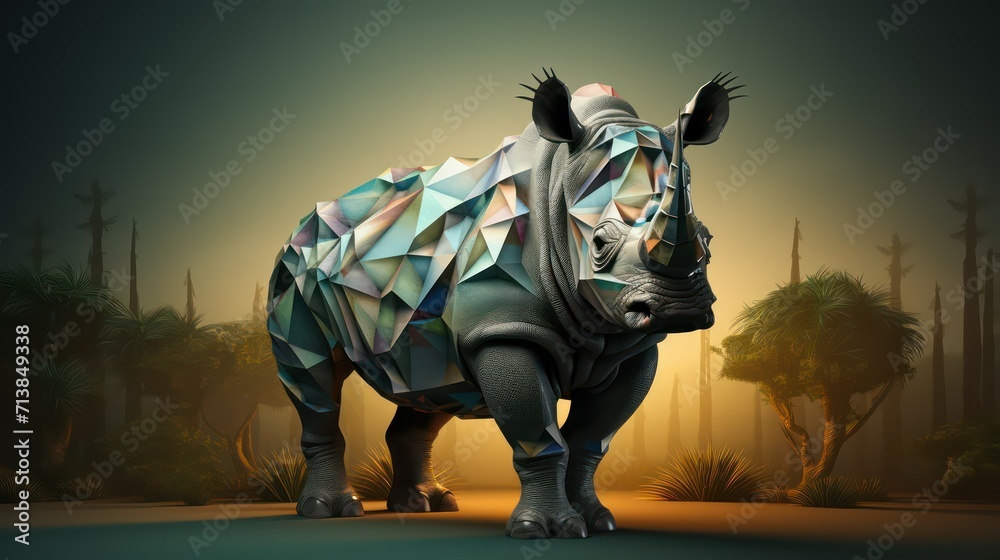 Fototapeta premium A close-up of a rhino 