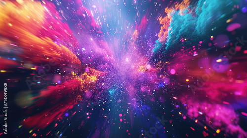 Abstract background with bright and energetic bursts of neon color