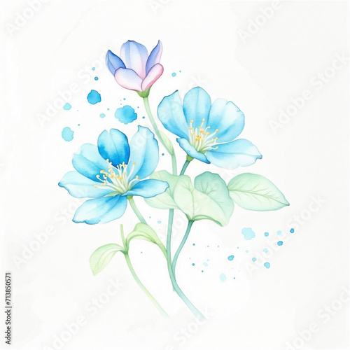 Illustrator of floral with watercolor painting 