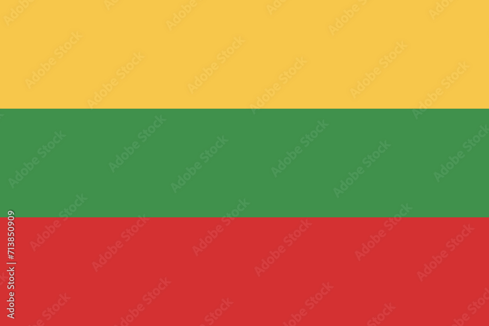 Obraz premium Lithuania flag national emblem graphic element illustration template design. Flag of Lithuania- vector illustration