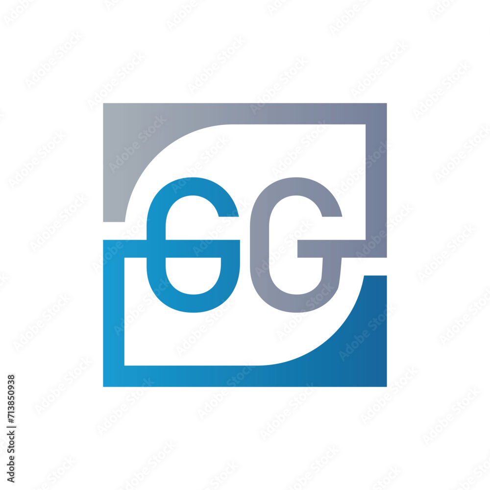 GG Logo Design Template Vector With Square Background. GG Logo Design Template Vector With Square Background.
