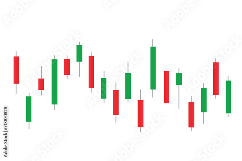 Stock market bar graph, candlestick chart, finance trade data, vector illustration.