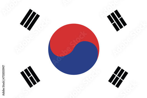South Korea flag national emblem graphic element illustration template design. Flag of South Korea - vector illustration