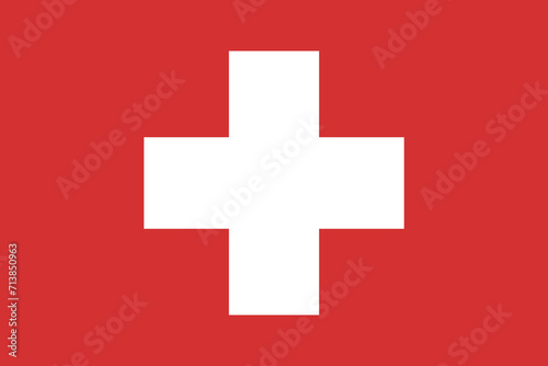Switzerland flag national emblem graphic element illustration template design. Flag of Switzerland - vector illustration photo