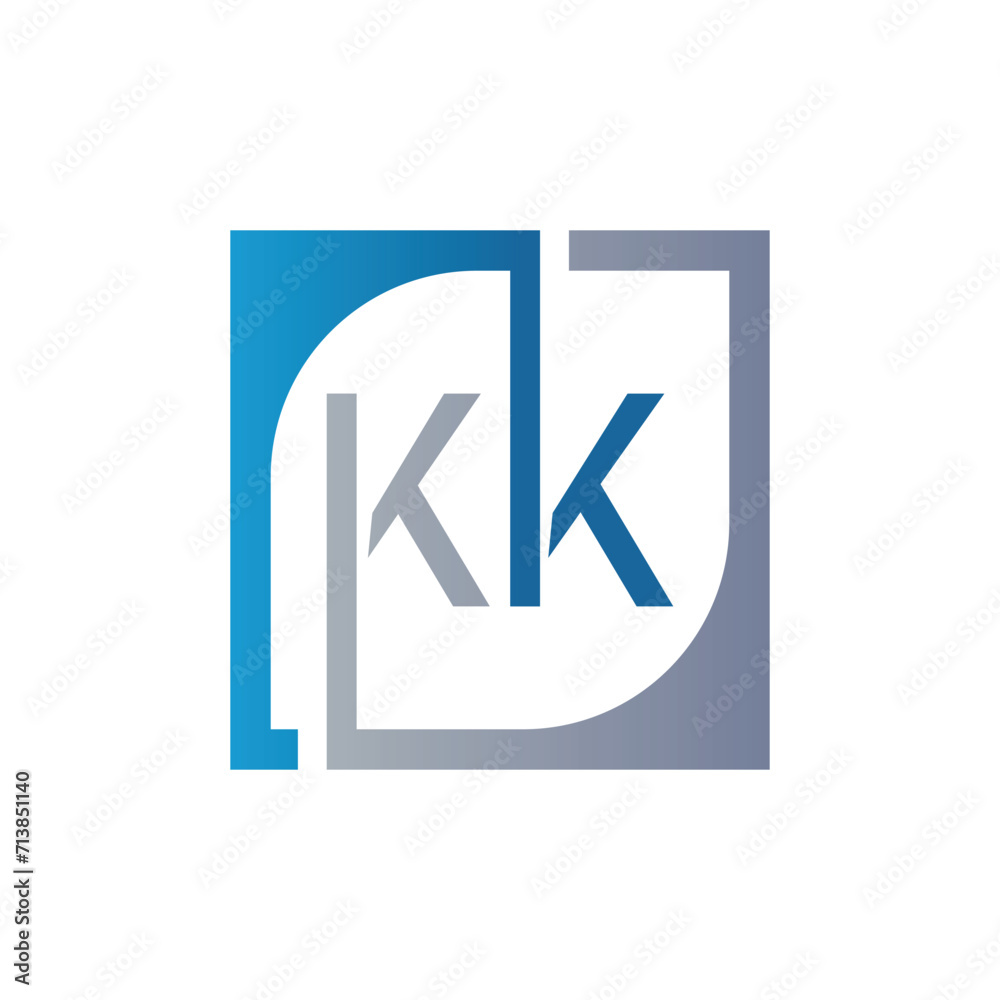 KK Logo Design Template Vector With Square Background. KK Logo Design Template Vector With Square Background.