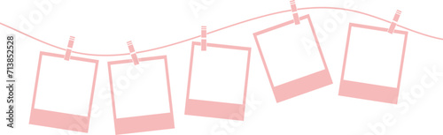 Hanging pictured frames, cute pastel pink clip art, isolated © Kati Moth
