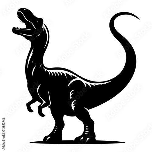 Dinosaur vector silhouette  black color icon silhouette  white background