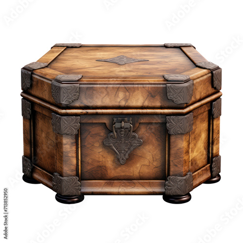 Wooden box on transparency background PNG photo