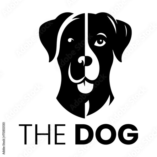 Dog Logo vector art illustration black color, the puppy vector logo illustration, icon , symbol
