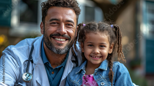 Doctor with child patient, happy picture