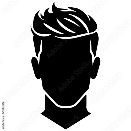 man hair cut vector art illustration silhouette, black color silhouette, haircut salon