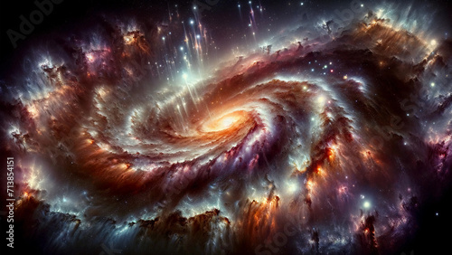 Heavenly wonders of the universe: Sparkling and beautiful Galactic Vortex, 4K image, High resolution