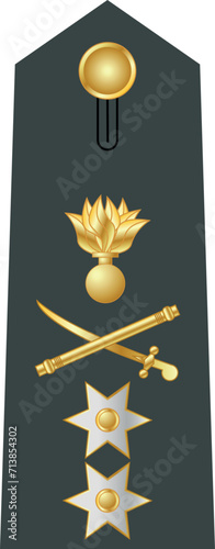 Shoulder pad military officer mark for the YPOSTRATIGOS (MAJOR GENERAL) insignia rank in the Hellenic Army