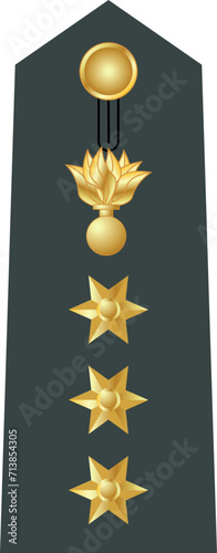 Shoulder pad military officer mark for the SYNTAGMATARHIS (COLONEL) insignia rank in the Hellenic Army