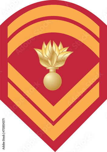 Shoulder pad military officer mark for the MONIMOS LOCHIAS (SERGEANT) insignia rank in the Hellenic Army