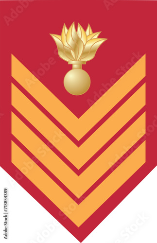 Shoulder pad military officer mark for the ARCHILOCHIAS EPOP-EMTH (MASTER SERGEANT) insignia rank in the Hellenic Army