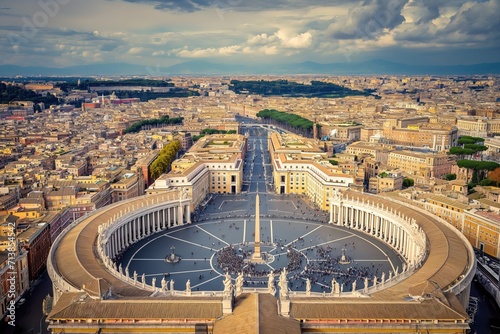 The Vatican in Rome, Italy, aerial panoramic view photo