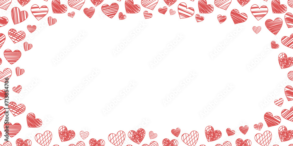 Hand drawn heart frame, vector border design for valentine day celebration or wedding invitation design, isolated Hand drawn heart frame, vector border design for valentine day celebration or wedding invitation design, isolated