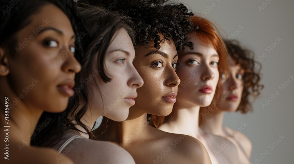 Obraz premium Series of diverse and unique female faces