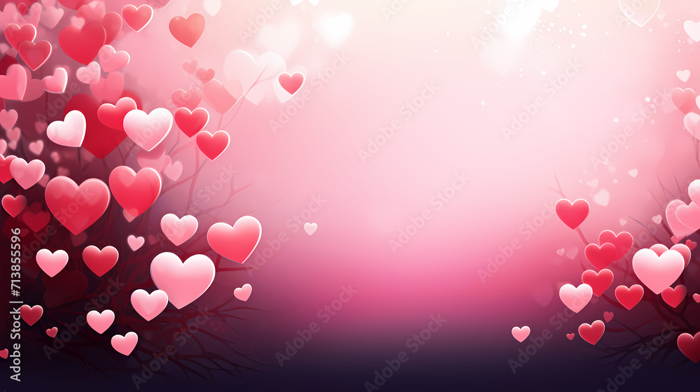 Valentine's Day, love and romance background, background with heart shapes