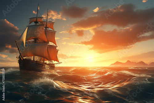 ship sailing on the sea