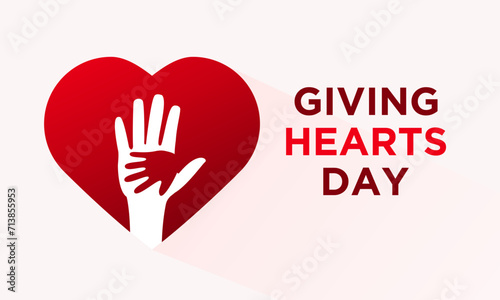 Giving Hearts Day is observed every year in February 8. Health and Medical Awareness Vector template for banner, card, poster and background design. Vector illustration.